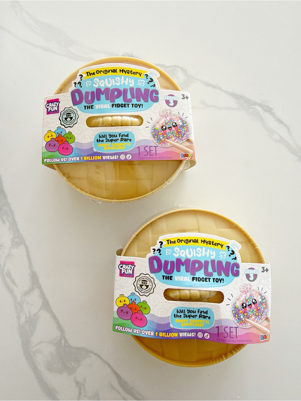 RMS Crazy Fun Mystery Squishy Dumpling Series 3 Party Confetti 🎉 Set of 2 SEALED